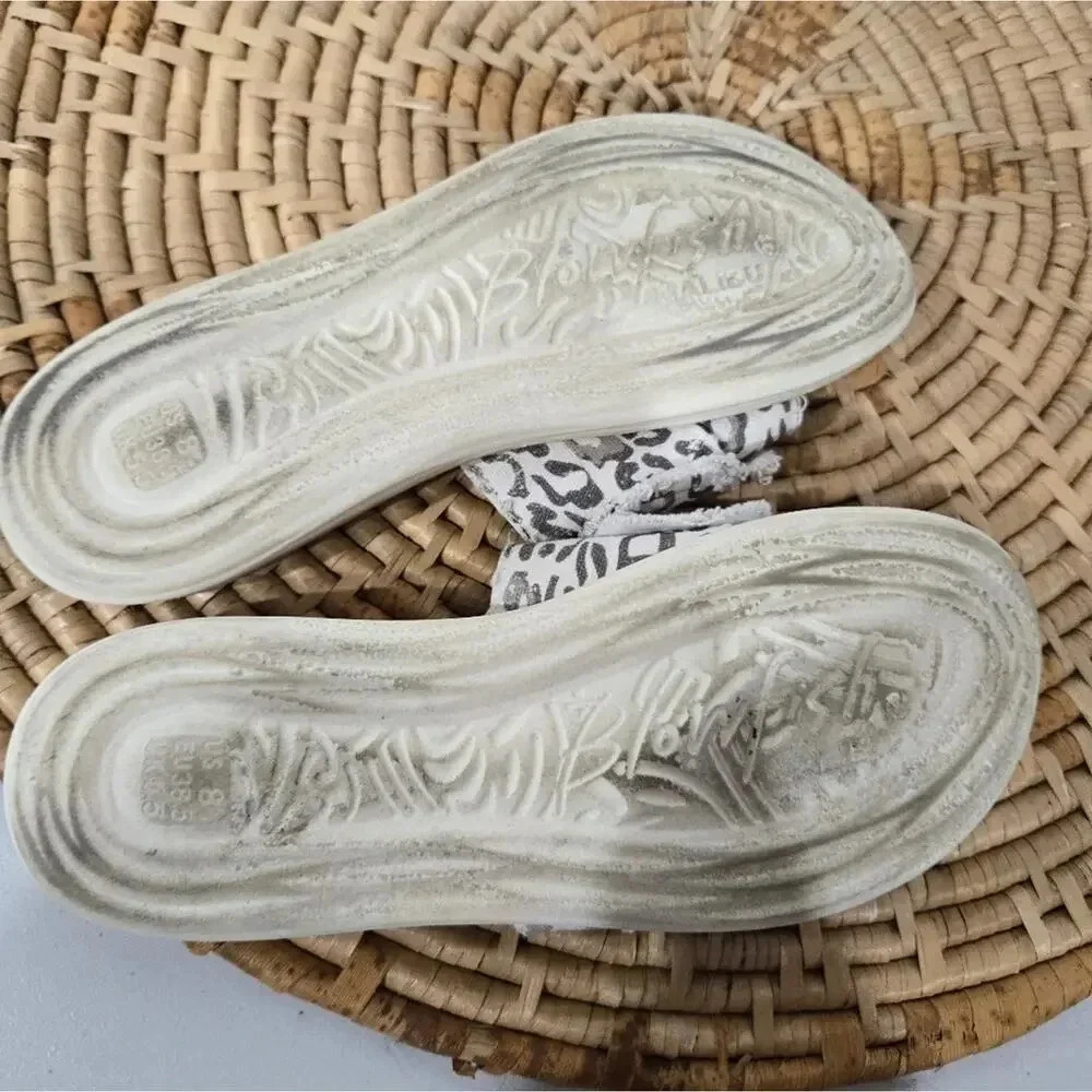 Blowfish Cheetah White Gray Slip On Sandals - Picture 5 of 6